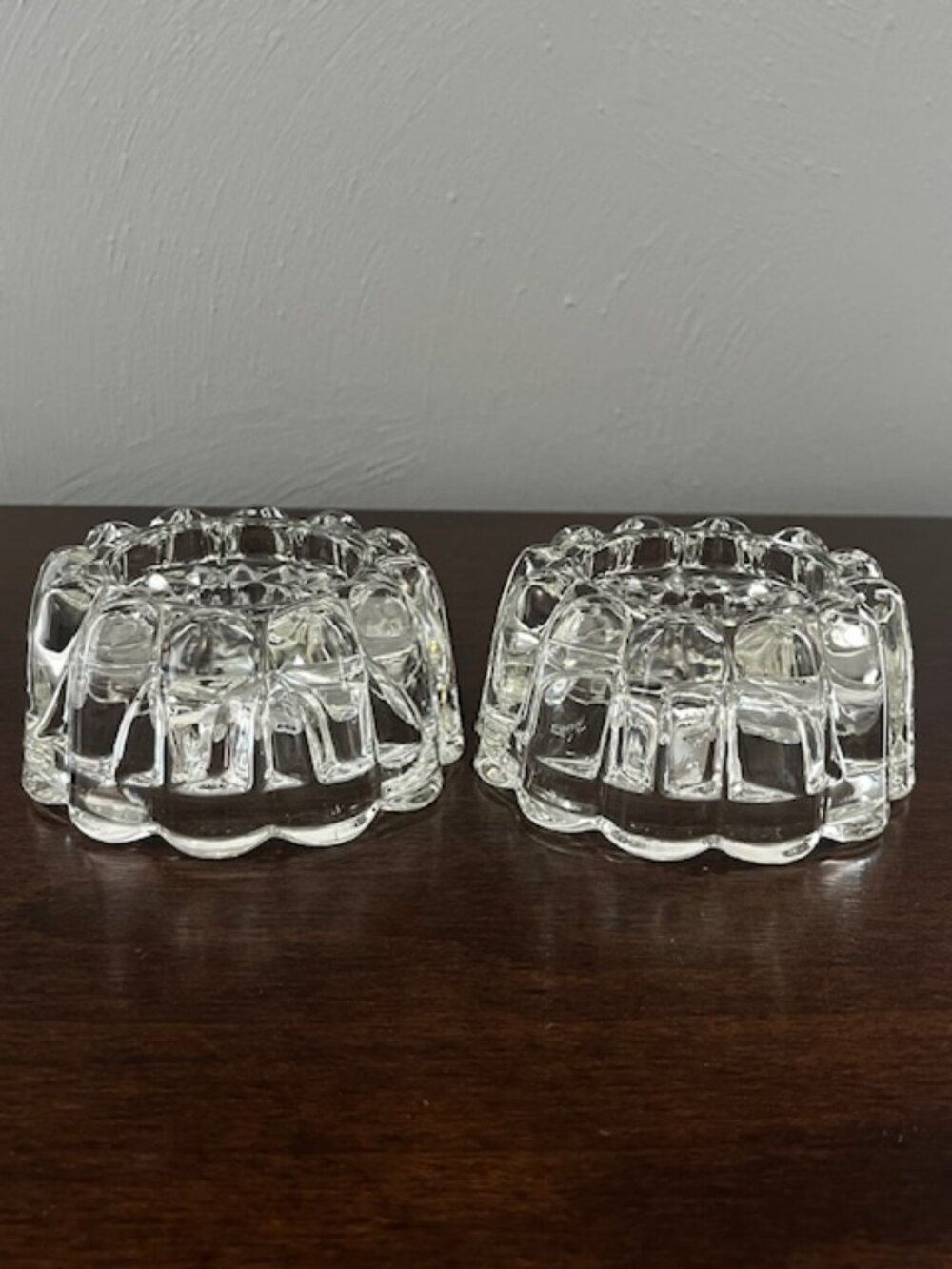 Clear Glass Taper Candle Holders - Set of 2 - Picture 4 of 6